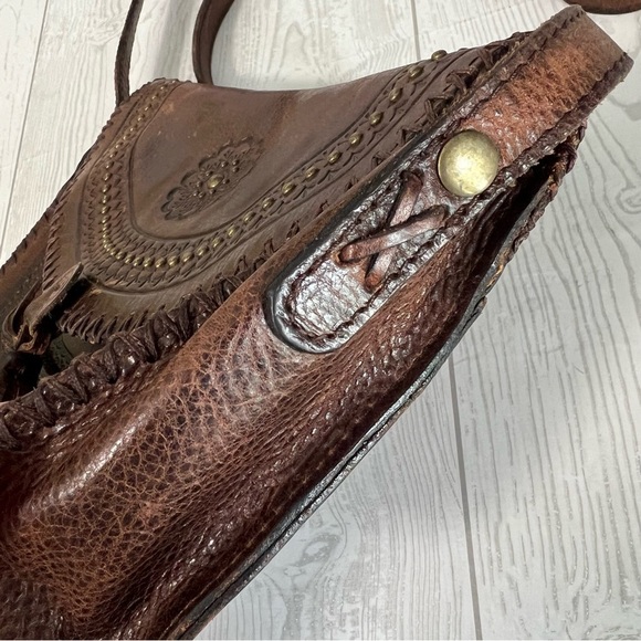Patricia Nash Beaumont Flap Brown Crossbody Vintage Distressed Leather *READ - Picture 15 of 15